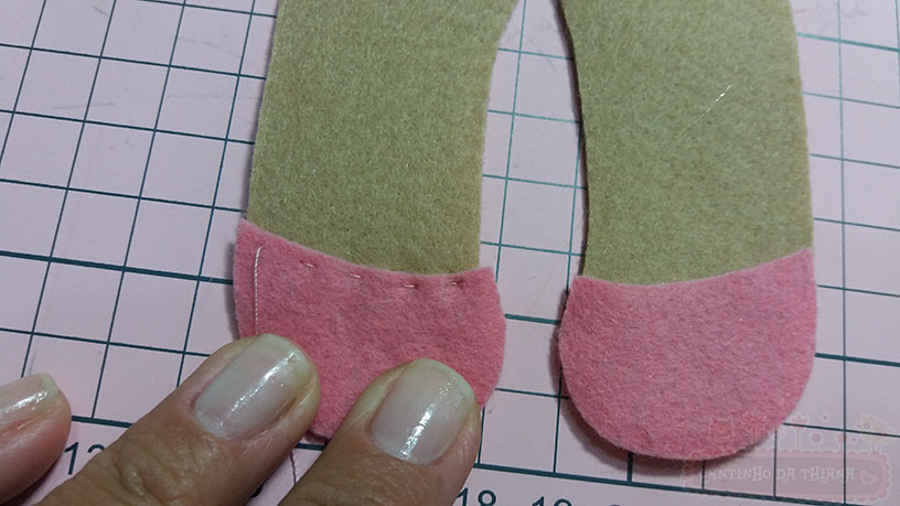 sapato de boneca de feltro