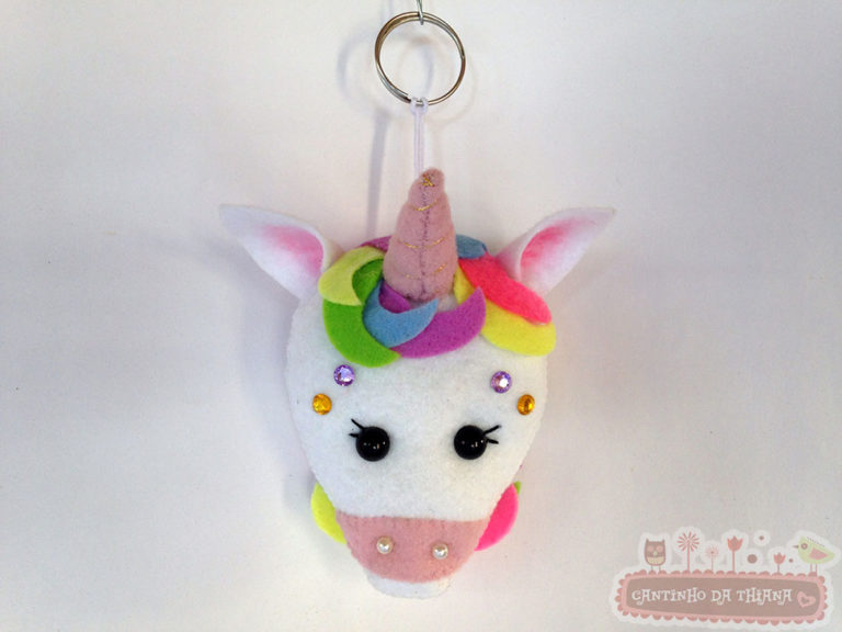 Chaveiro de Unicornio em Feltro