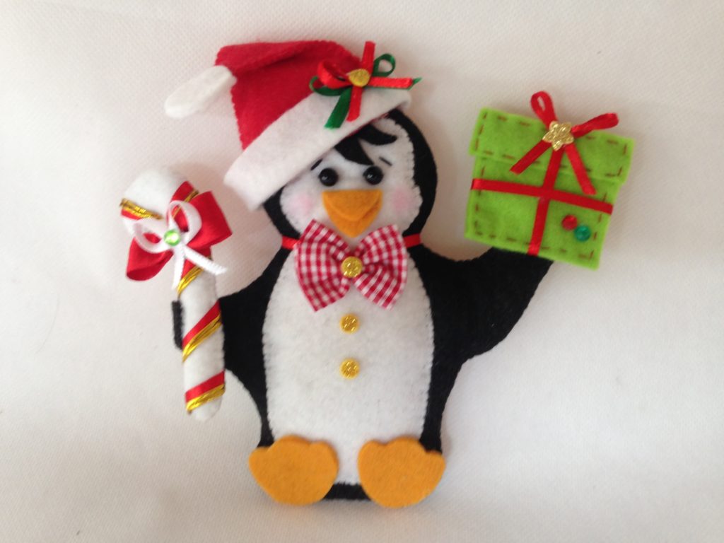 Pinguim Natalino em Feltro